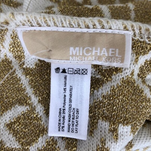 MICHAEL KORS Infinity Scarf Gold White Metallic NWOT - Picture 7 of 16